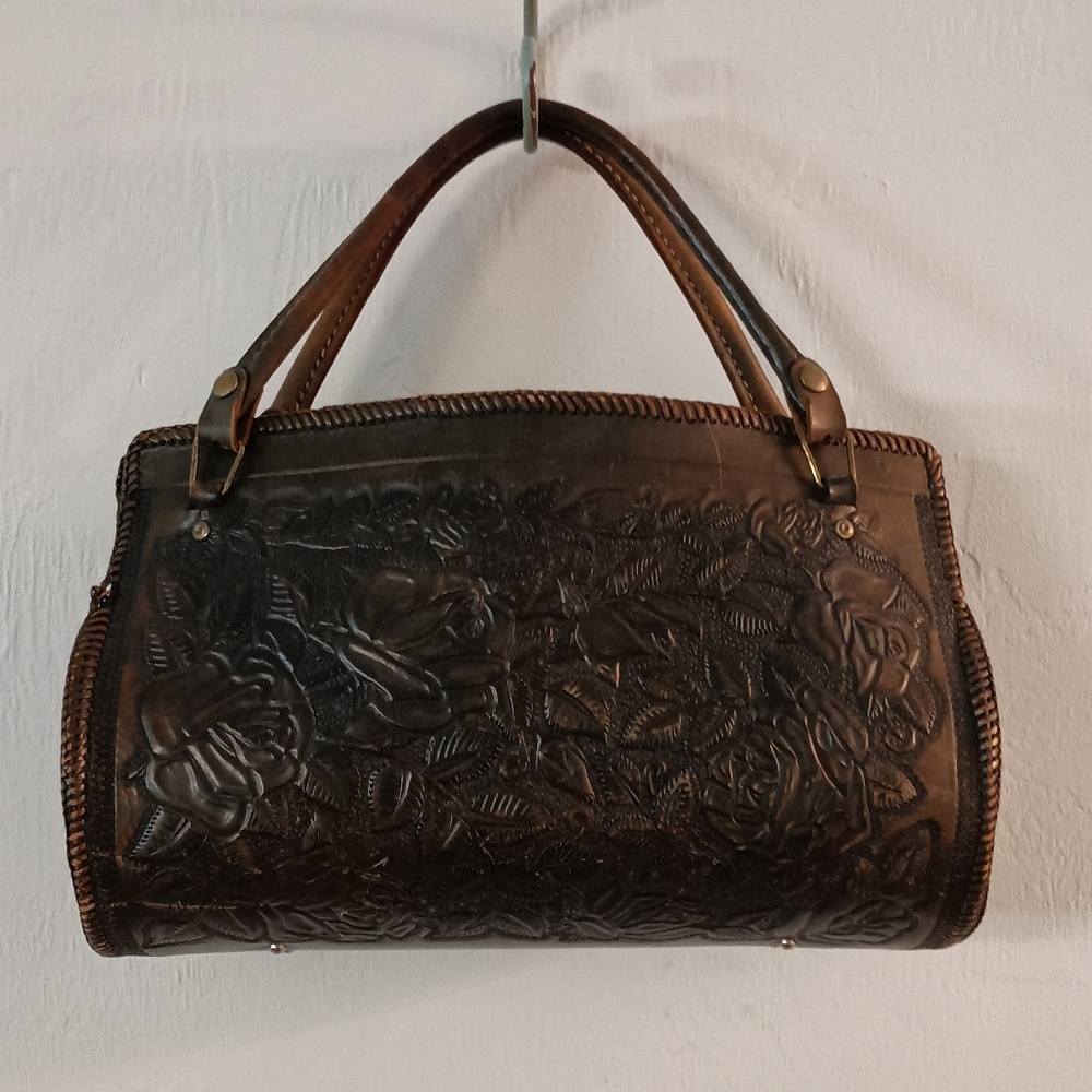 Embossed Leather Handbag